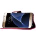 Elegant litchi Grain Leaf Design Leather Folio Case for Samsung Galaxy S7 G930 - Magenta