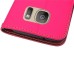 Elegant litchi Grain Leaf Design Leather Folio Case for Samsung Galaxy S7 G930 - Magenta