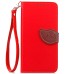 Elegant litchi Grain Leaf Design Leather Folio Case for Samsung Galaxy S7 G930 - Red