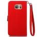 Elegant litchi Grain Leaf Design Leather Folio Case for Samsung Galaxy S7 G930 - Red