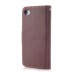 Elegant litchi Grain Leather Folio Case With Leaf Design Magnetic Snap And Card Slots For iPhone 4/ 4s  - Brown