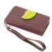 Elegant litchi Grain Leather Folio Case With Leaf Design Magnetic Snap And Card Slots For iPhone 4/ 4s  - Brown