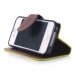 Elegant litchi Grain Leather Folio Case With Leaf Design Magnetic Snap And Card Slots For iPhone 4/ 4s  - Green