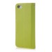 Elegant litchi Grain Leather Folio Case With Leaf Design Magnetic Snap And Card Slots For iPhone 5/ 5s / 5c - Green