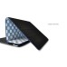 Embossed Checkered Pattern Flip Leather Case for iPad 2 - Light Blue