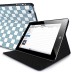Embossed Checkered Pattern Flip Leather Case for iPad 2 - Light Blue