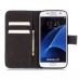 Embossment Style PU Leather Flip Wallet Case for Samsung Galaxy S7 - Night Ghost