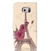Embossment Style PU Leather Flip Wallet Case for Samsung Galaxy S7 - Rose Eiffel Tower