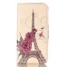 Embossment Style PU Leather Flip Wallet Case for Samsung Galaxy S7 - Rose Eiffel Tower