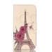 Embossment Style PU Leather Flip Wallet Case for iPhone 6 / 6s - Rose Eiffel Tower