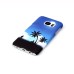 Embossment Style Printed Hard Plastic Back Cover for Samsung Galaxy S6 Edge - Blue sky And Coconut tree