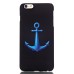 Embossment Style Printed Hard Plastic Back Cover for iPhone 6 / 6s Plus - Blue Anchor