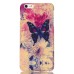 Embossment Style Printed Hard Plastic Back Cover for iPhone 6 / 6s Plus - Chrysanthemum And Butterfly