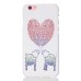 Embossment Style Printed Hard Plastic Back Cover for iPhone 6 / 6s Plus - Heart Elephants