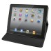 Embroider Pattern Wake / Sleep Stand PU Leather Folio Case With Card Slots For iPad 2 /3 / 4 - Black