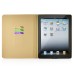 Embroider Pattern Wake / Sleep Stand PU Leather Folio Case With Card Slots For iPad 2 /3 / 4 - Dark Gold