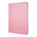 Embroider Pattern Wake / Sleep Stand PU Leather Folio Case With Card Slots For iPad 2 /3 / 4 - Pink