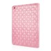 Embroider Pattern Wake / Sleep Stand PU Leather Folio Case With Card Slots For iPad 2 /3 / 4 - Pink