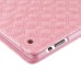 Embroider Pattern Wake / Sleep Stand PU Leather Folio Case With Card Slots For iPad 2 /3 / 4 - Pink