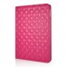 Embroidering Flower Pattern Smart Cover Stand Flip Leather Case with Card Slot for iPad Air ( iPad 5 ) - Magenta