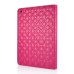 Embroidering Flower Pattern Smart Cover Stand Flip Leather Case with Card Slot for iPad Air ( iPad 5 ) - Magenta