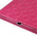 Embroidering Flower Pattern Smart Cover Stand Flip Leather Case with Card Slot for iPad Air ( iPad 5 ) - Magenta