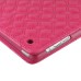 Embroidering Flower Pattern Smart Cover Stand Flip Leather Case with Card Slot for iPad Air ( iPad 5 ) - Magenta