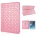 Embroidering Flower Pattern Smart Cover Stand Flip Leather Case with Card Slot for iPad Air ( iPad 5 ) - Pink