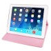 Embroidering Flower Pattern Smart Cover Stand Flip Leather Case with Card Slot for iPad Air ( iPad 5 ) - Pink