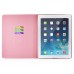 Embroidering Flower Pattern Smart Cover Stand Flip Leather Case with Card Slot for iPad Air ( iPad 5 ) - Pink