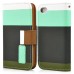 Exquisite Multicolored Magnetic Lychee Grain Wallet Folio Leather Stand Case With Card Slots And Strap For iPhone 4 / 4S