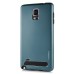 Fashion Aluminum Metal And TPU Anti-Skid Back Cover Case For Samsung Galaxy Note 4 - Dark Blue