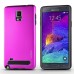 Fashion Aluminum Metal And TPU Anti-Skid Back Cover Case For Samsung Galaxy Note 4 - Purple