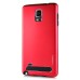 Fashion Aluminum Metal And TPU Anti-Skid Back Cover Case For Samsung Galaxy Note 4 - Red