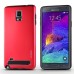 Fashion Aluminum Metal And TPU Anti-Skid Back Cover Case For Samsung Galaxy Note 4 - Red