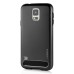 Fashion Aluminum Metal And TPU Anti-Skid Back Cover Case For Samsung Galaxy S5 G900 - Black