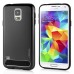 Fashion Aluminum Metal And TPU Anti-Skid Back Cover Case For Samsung Galaxy S5 G900 - Black