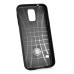 Fashion Aluminum Metal And TPU Anti-Skid Back Cover Case For Samsung Galaxy S5 G900 - Black