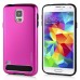 Fashion Aluminum Metal And TPU Anti-Skid Back Cover Case For Samsung Galaxy S5 G900 - Purple