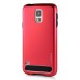 Fashion Aluminum Metal And TPU Anti-Skid Back Cover Case For Samsung Galaxy S5 G900 - Red