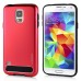 Fashion Aluminum Metal And TPU Anti-Skid Back Cover Case For Samsung Galaxy S5 G900 - Red