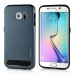 Fashion Aluminum Metal And TPU Anti-Skid Back Cover Case For Samsung Galaxy S6 Edge - Dark Blue