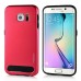 Fashion Aluminum Metal And TPU Anti-Skid Back Cover Case For Samsung Galaxy S6 Edge - Red