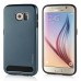 Fashion Aluminum Metal And TPU Anti-Skid Back Cover Case For Samsung Galaxy S6 G920 - Dark Blue