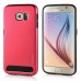 Fashion Aluminum Metal And TPU Anti-Skid Back Cover Case For Samsung Galaxy S6 G920 - Red