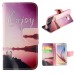 Fashion Colorful Drawing Printed Beautiful Beach PU Leather Flip Wallet Stand Case With Card Slots For Samsung Galaxy S6 G920