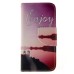 Fashion Colorful Drawing Printed Beautiful Beach PU Leather Flip Wallet Stand Case With Card Slots For iPhone 5 / 5s