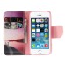 Fashion Colorful Drawing Printed Beautiful Beach PU Leather Flip Wallet Stand Case With Card Slots For iPhone 5 / 5s