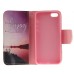 Fashion Colorful Drawing Printed Beautiful Beach PU Leather Flip Wallet Stand Case With Card Slots For iPhone 5 / 5s