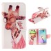 Fashion Colorful Drawing Printed Beautiful Cute Giraffe PU Leather Flip Wallet Stand Case With Card Slots For Samsung Galaxy S6 Edge